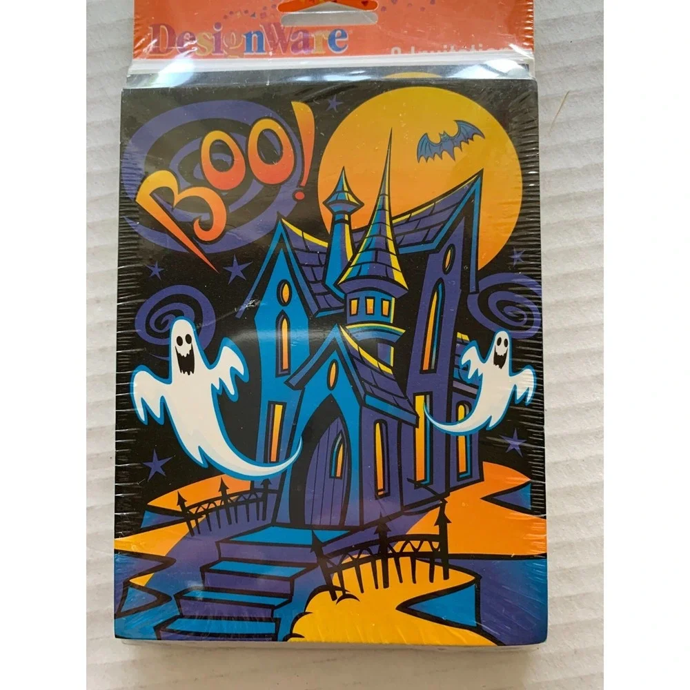 Vtg Halloween Party Invitations LOT of 2 Packs NIP AG Haunted House Ghost 16